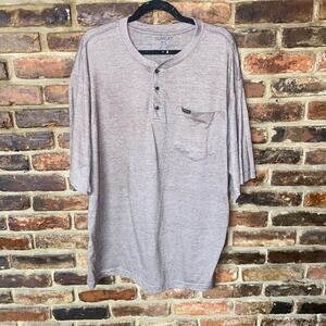 Stanley Brown Short Sleeve Henley Pocket Tee T-Shirt Men's Size XXL